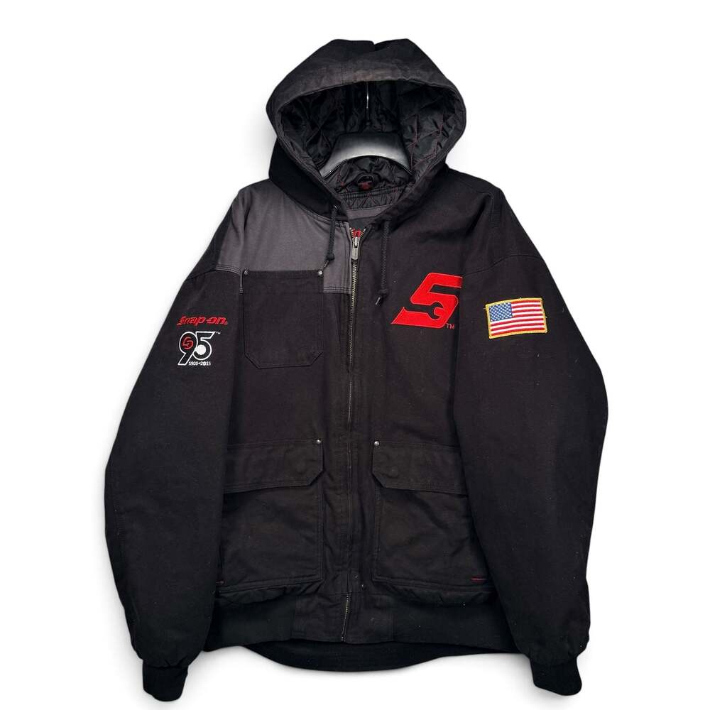 Snap-on 95th 1920-2015 Anniversary 3XL Hooded Work Jacket Black Quilted USA